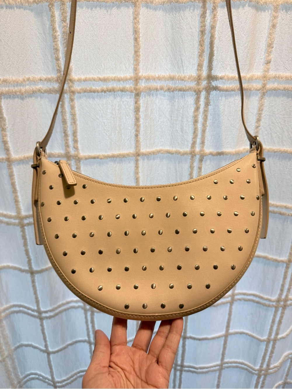 Madewell Ivory Studded Crescent Shoulder Bag - Picture 6 of 9